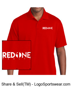 Sport-Tek Men's Polo - RED - All White logo Design Zoom